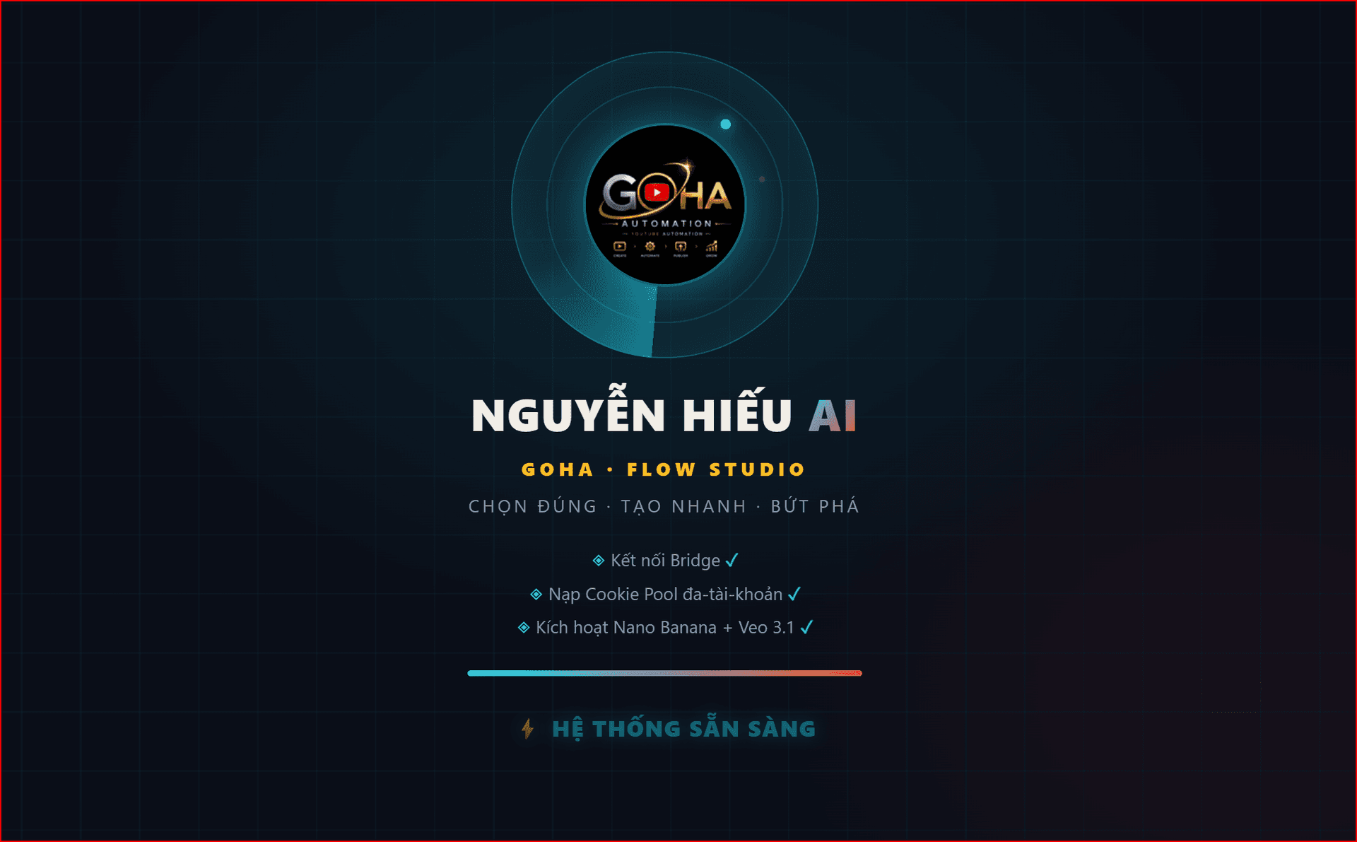 GOHA Flow Studio — Hệ thống sẵn sàng